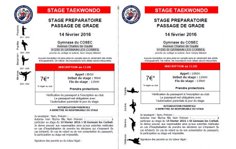 Stage préparatoire TKD